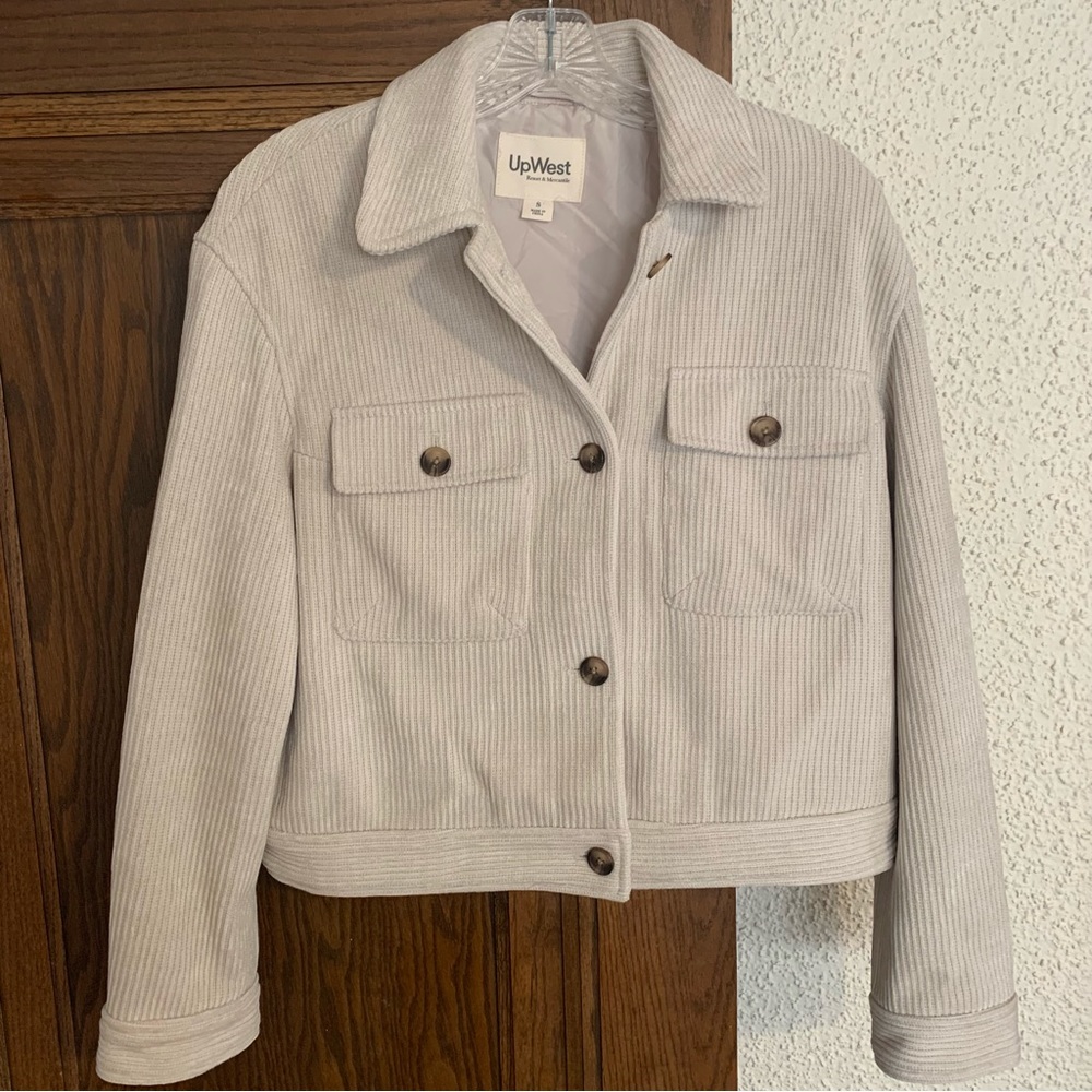 UpWest Creamy Beige Corduroy Collared Jacket